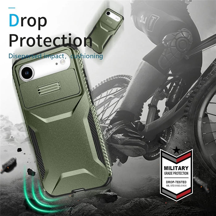 For iPhone Air Case Camshield TPU + PC Phone Cover Non-Slip Side Edge - Green - 7