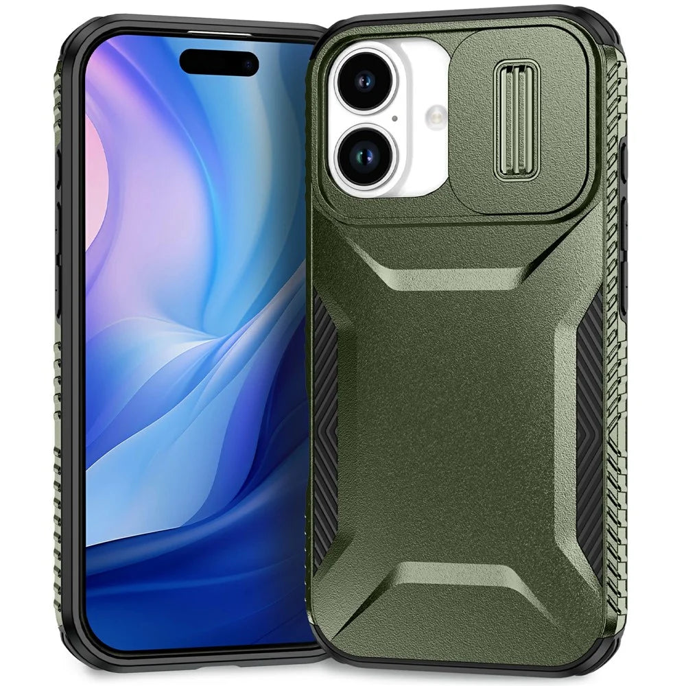 For iPhone 17 Case Camshield TPU + PC Phone Cover Non-Slip Side Edge - Green - 2