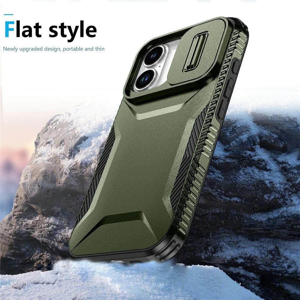 For iPhone 17 Case Camshield TPU + PC Phone Cover Non-Slip Side Edge - Green - 5