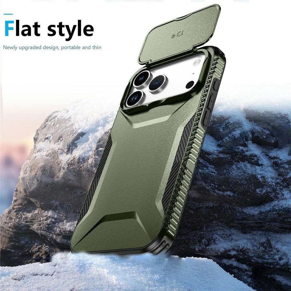 For iPhone 18 Pro Max / 17 Pro Max Case Camshield TPU + PC Phone Cover Non-Slip Side Edge - Green - 5