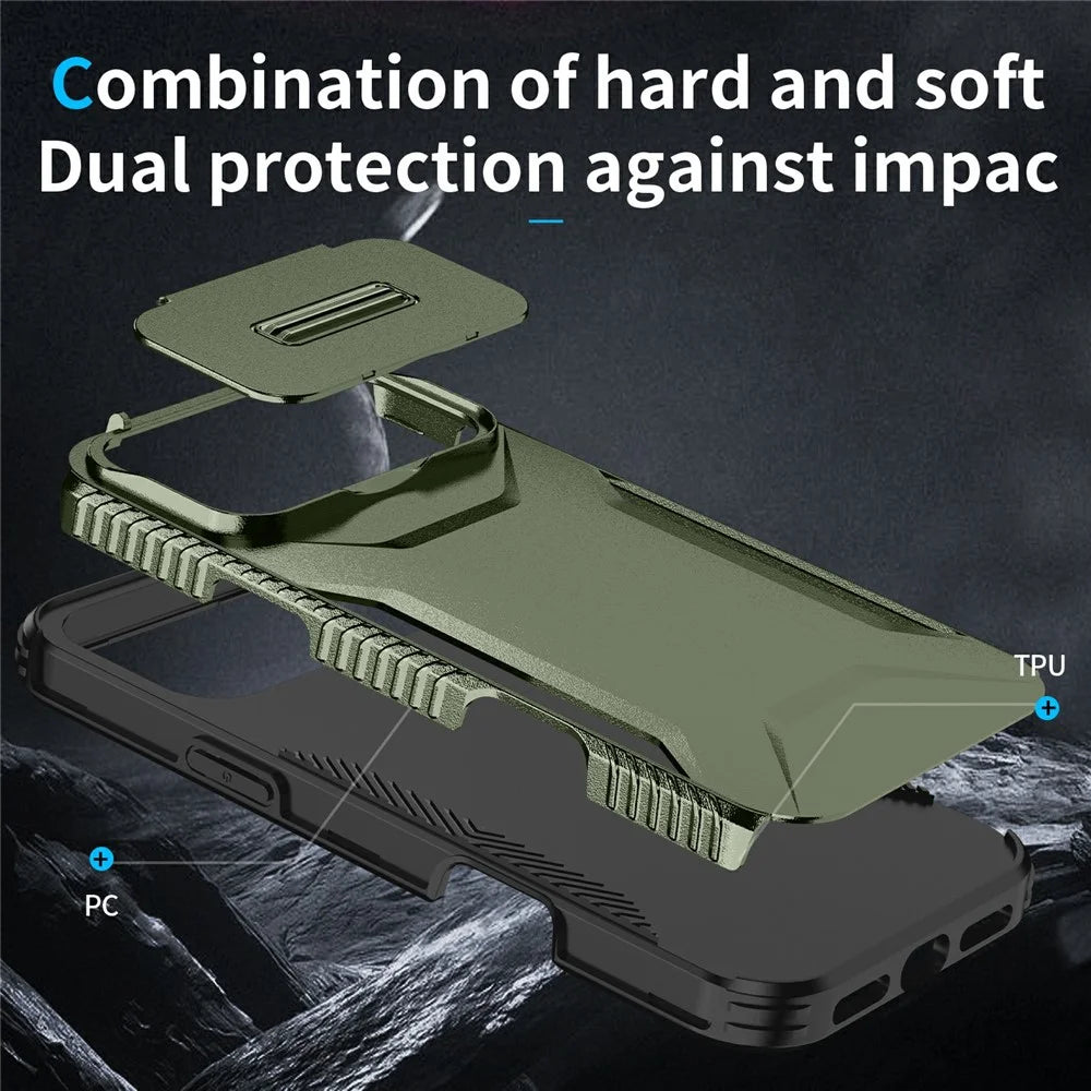 For iPhone 18 Pro Max / 17 Pro Max Case Camshield TPU + PC Phone Cover Non-Slip Side Edge - Green - 6