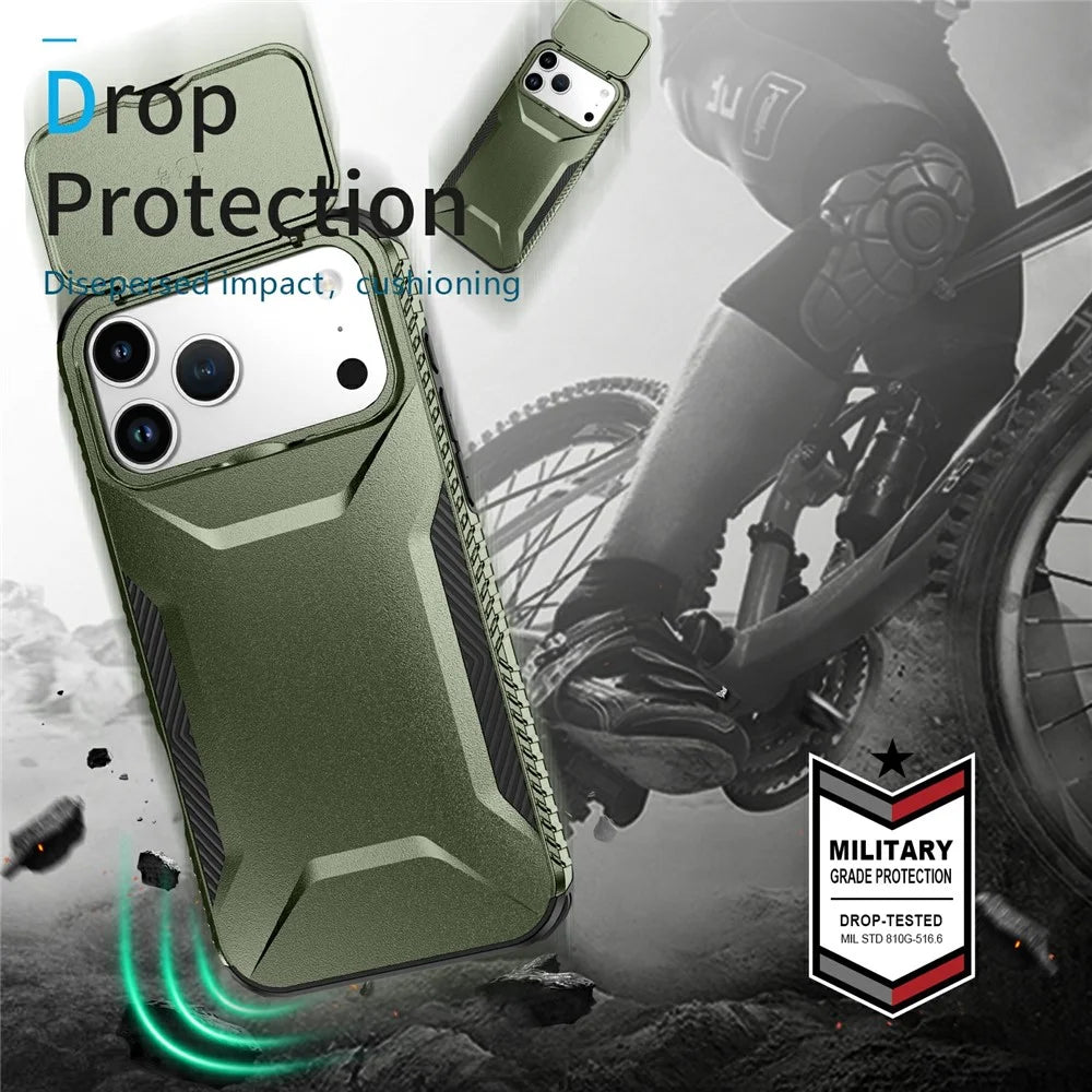 For iPhone 18 Pro Max / 17 Pro Max Case Camshield TPU + PC Phone Cover Non-Slip Side Edge - Green - 7