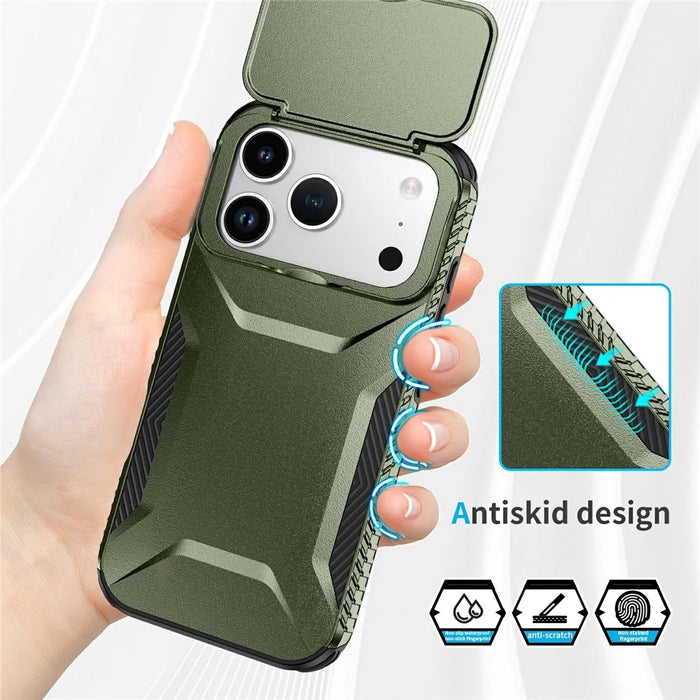 For iPhone 18 Pro / 17 Pro Case Camshield TPU + PC Phone Cover Non-Slip Side Edge - Green - 4