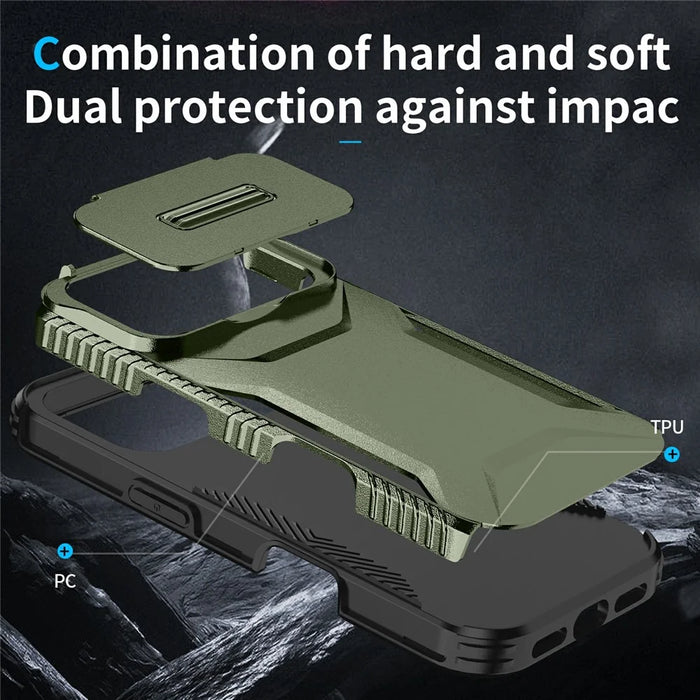 For iPhone 18 Pro / 17 Pro Case Camshield TPU + PC Phone Cover Non-Slip Side Edge - Green - 6