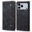 For iPhone 17 Pro Max Case Jeans Cloth Texture Anti-Scratch Leather Stand Phone Cover - Black - 1