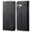 For iPhone 17 Case Jeans Cloth Texture Anti-Scratch Leather Stand Phone Cover - Black - 1