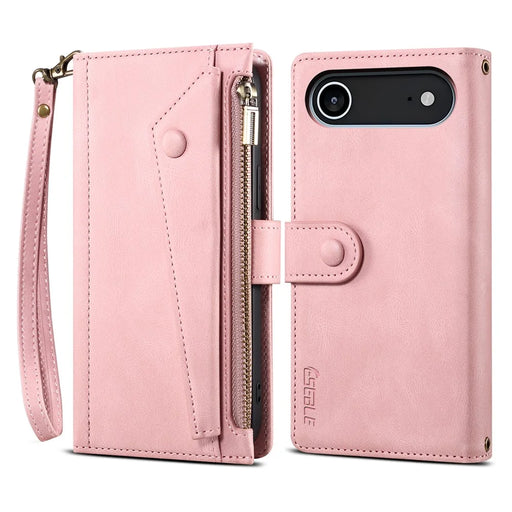 ESEBLE Star Series For iPhone Air Case Zipper Wallet Leather Stand Phone Cover with Wrist Strap - Rose Gold - 1