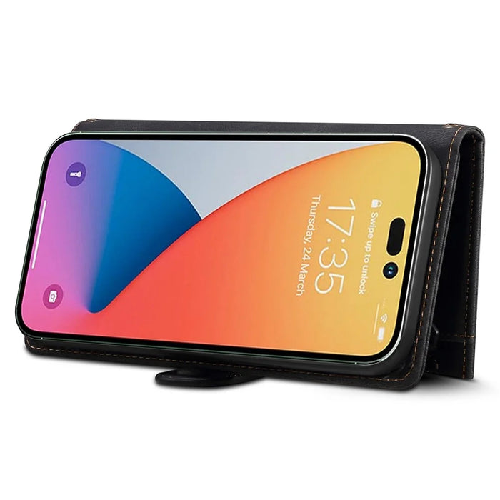 ESEBLE Star Series For iPhone 17 Case Zipper Wallet Leather Stand Phone Cover with Wrist Strap - Black - 3