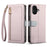 ESEBLE E11 For iPhone 17 Case Zipper Pocket Litchi Texture Leather Phone Cover with Mirror and Wrist Strap - Light Purple - 1