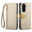 ESEBLE E11 For Samsung Galaxy A26 5G Case Zipper Pocket Litchi Texture Leather Phone Cover with Mirror and Wrist Strap - Khaki - 1