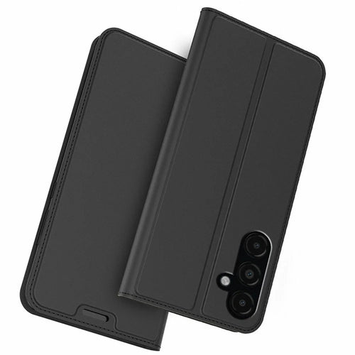 For Samsung Galaxy A18 5G / A18 4G / A17 5G / A17 4G Case PU Leather Phone Cover with Card Holder Stand - Black - 1