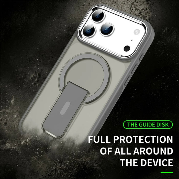 For iPhone 17 Pro Max Case Compatible with MagSafe PC + TPU Phone Cover with Kickstand - Dark Purple - 2