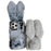 For iPhone 17 Pro Max Case Plush Cute Bunny Winter Fluffy TPU Phone Cover - Dark Grey - 3