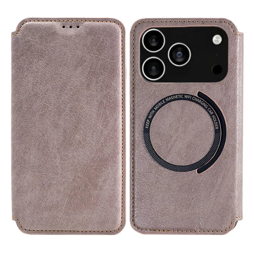 For iPhone 17 Pro Max Case Compatible with MagSafe Wallet Stand Leather Flip Phone Cover - Purple - 1