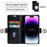 For iPhone 16 Pro Max Case Compatible with MagSafe Wallet Stand Leather Flip Phone Cover - Black - 2