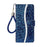 For iPhone 17 Pro Max Case PU Leather Wallet Card Slots Glitter Phone Cover - Blue - 7
