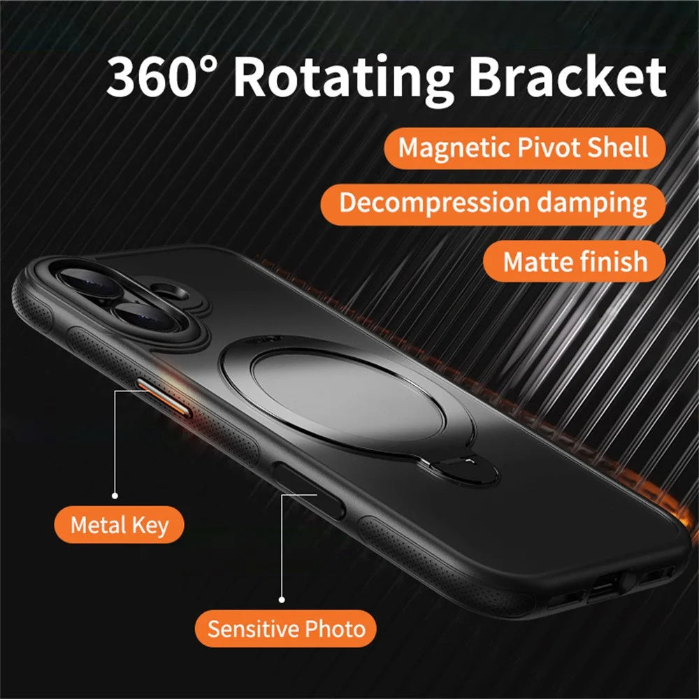 For iPhone 17 Case Compatible with MagSafe Drop Proof TPU PC Kickstand Phone Cover - Black - 2