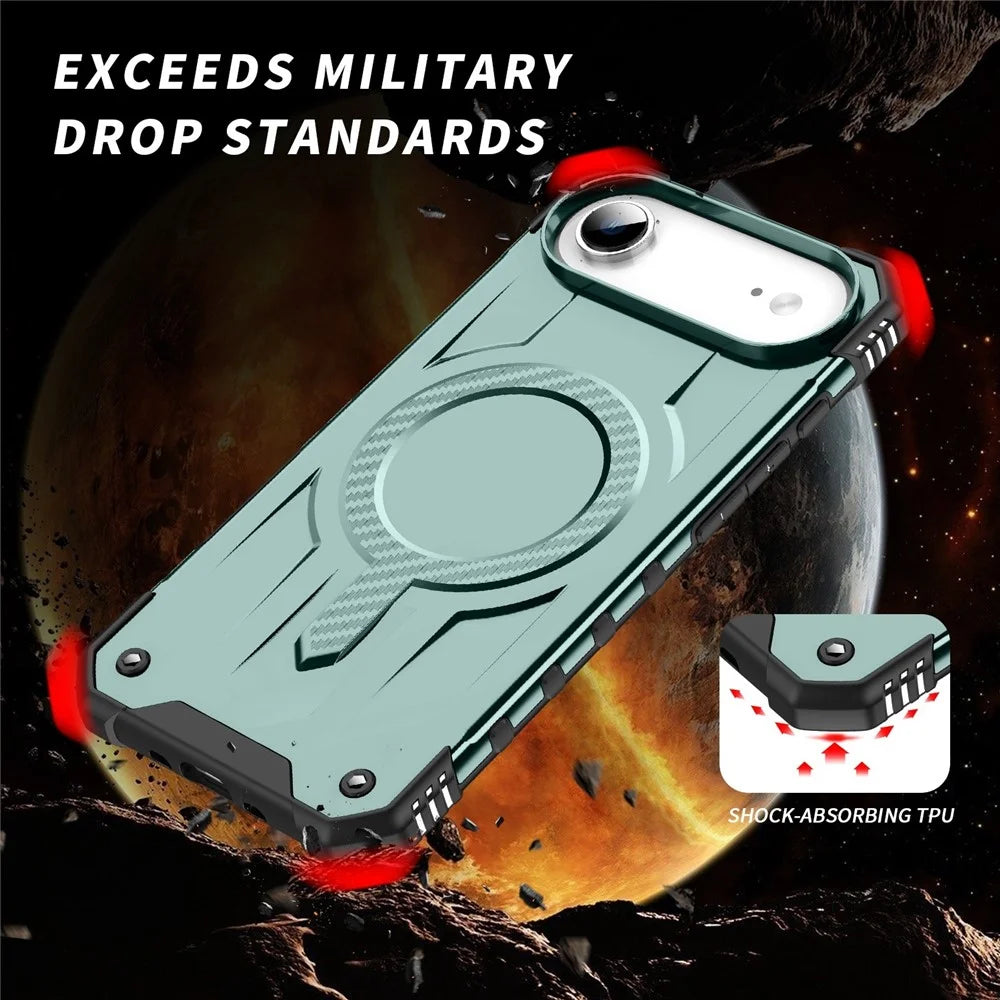 For iPhone Air Case Compatible with MagSafe Four Corner Airbags PC + TPU Phone Cover - Blackish Green - 2