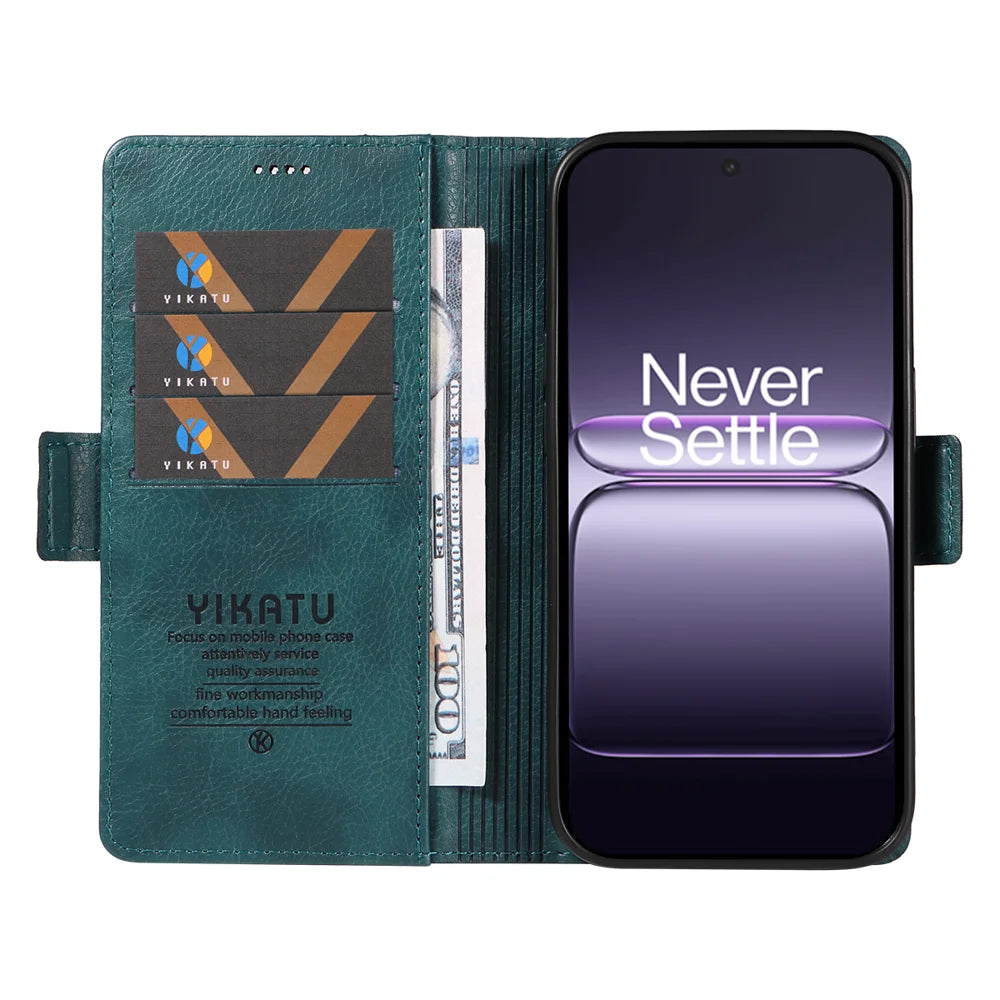 YIKATU For OnePlus Nord CE5 5G / OnePlus Ace 5 Racing 5G Case  YK-007 Litchi Texture PU Leather Wallet Phone Cover - Blue - 2