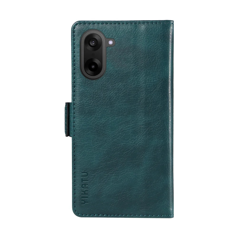 YIKATU For OnePlus Nord CE5 5G / OnePlus Ace 5 Racing 5G Case  YK-007 Litchi Texture PU Leather Wallet Phone Cover - Blue - 7