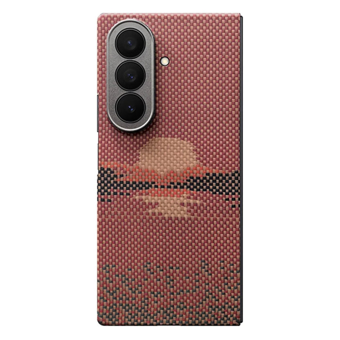 For Samsung Galaxy Z Fold7 5G Magnetic Case Precise Cutouts Aramid Fiber Phone Cover with Metal Lens Frame / Front Frame - Sun - 2