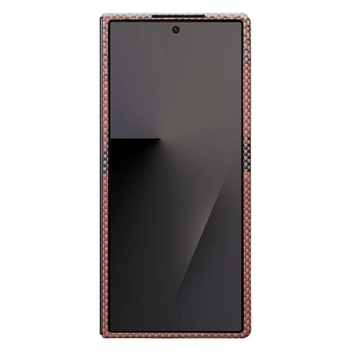 For Samsung Galaxy Z Fold7 5G Magnetic Case Precise Cutouts Aramid Fiber Phone Cover with Metal Lens Frame / Front Frame - Sun - 3