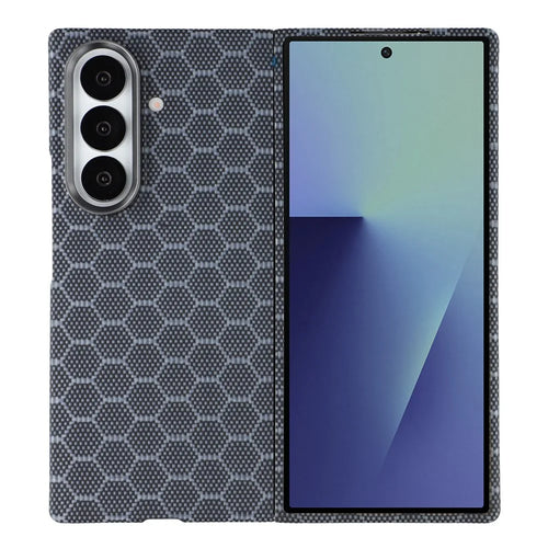 For Samsung Galaxy Z Fold7 5G Magnetic Case Honeycomb Texture Aramid Fiber Phone Cover with Front Frame - 1