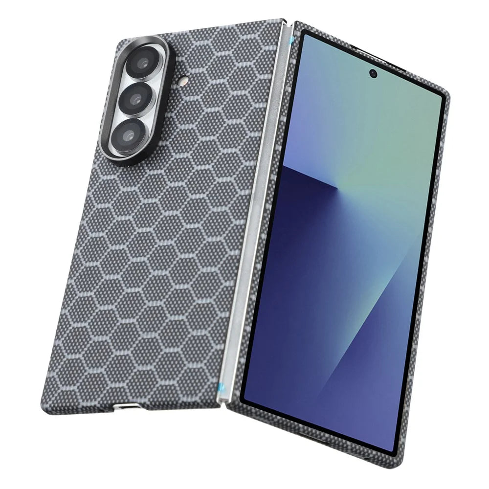 For Samsung Galaxy Z Fold7 5G Magnetic Case Honeycomb Texture Aramid Fiber Phone Cover with Front Frame - 3
