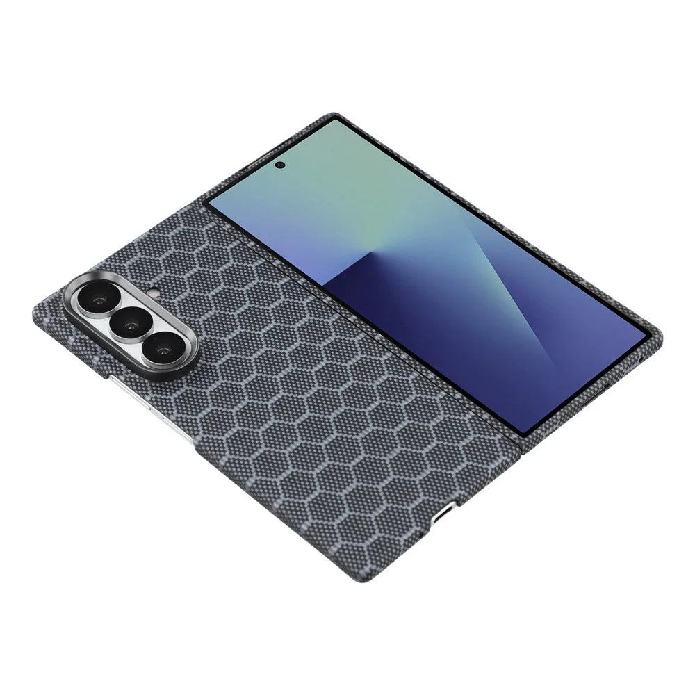 For Samsung Galaxy Z Fold7 5G Magnetic Case Honeycomb Texture Aramid Fiber Phone Cover with Front Frame - 4