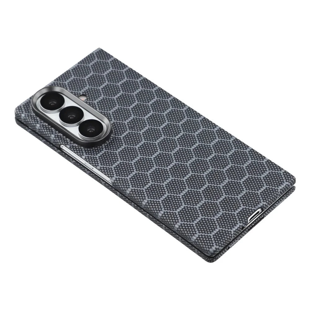 For Samsung Galaxy Z Fold7 5G Magnetic Case Honeycomb Texture Aramid Fiber Phone Cover with Front Frame - 6