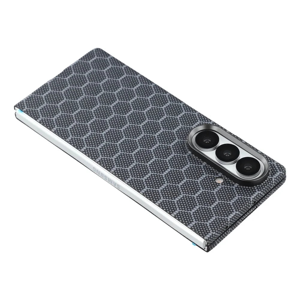 For Samsung Galaxy Z Fold7 5G Magnetic Case Honeycomb Texture Aramid Fiber Phone Cover with Front Frame - 7