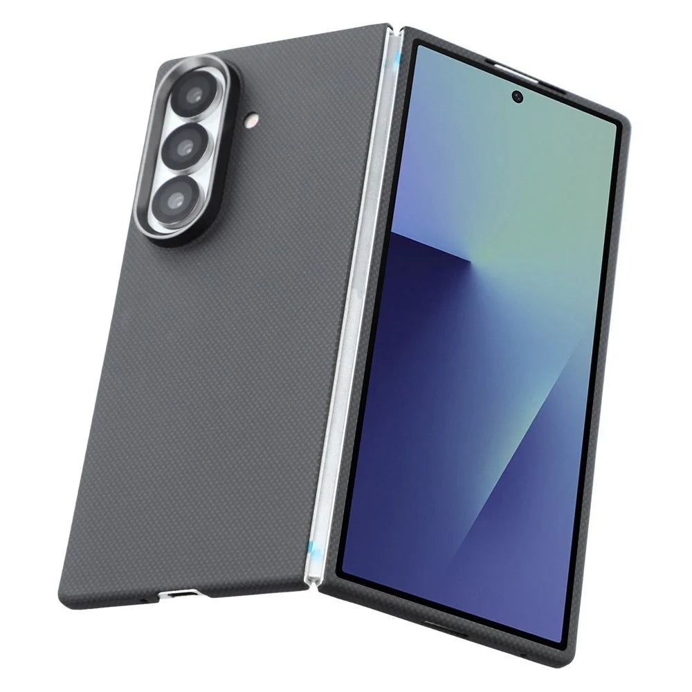 For Samsung Galaxy Z Fold7 5G Magnetic Case Fine Grid Aramid Fiber Phone Cover with Metal Lens Frame / Front Frame - 3