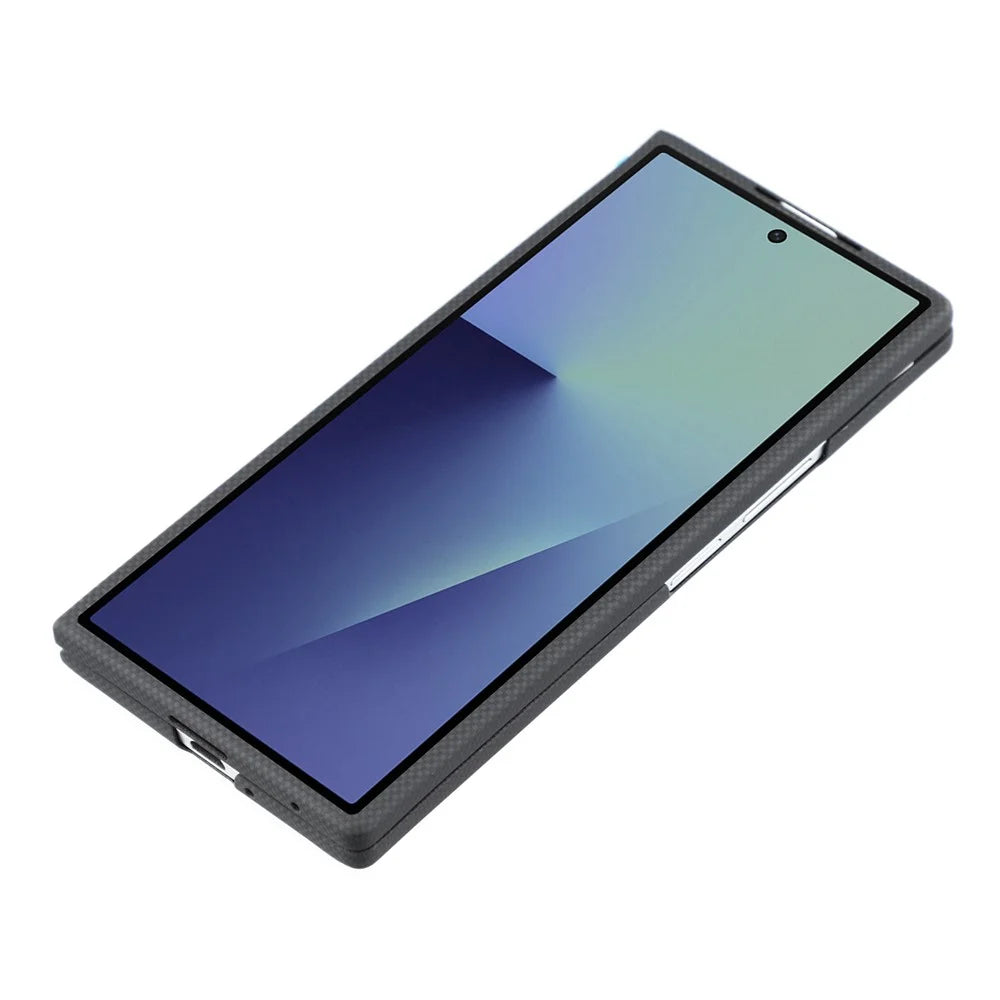 For Samsung Galaxy Z Fold7 5G Magnetic Case Fine Grid Aramid Fiber Phone Cover with Metal Lens Frame / Front Frame - 5