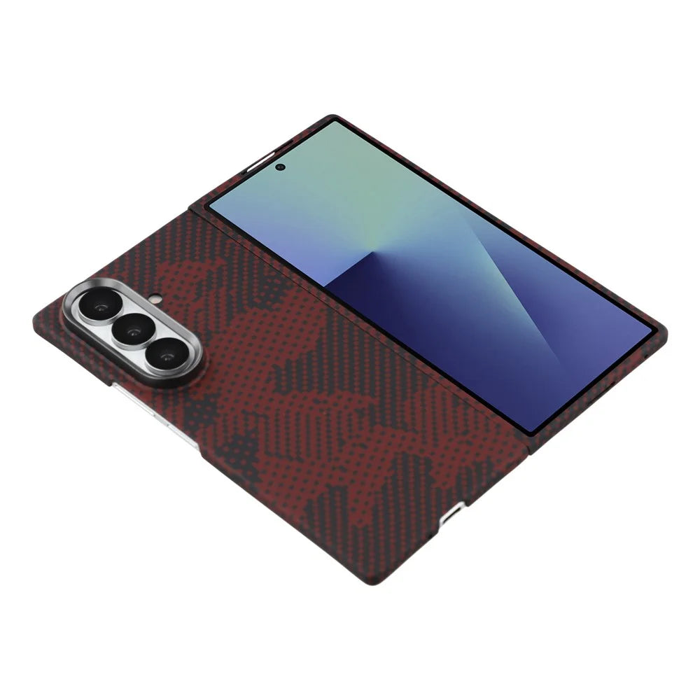 For Samsung Galaxy Z Fold7 5G Magnetic Case Camouflage Pattern Aramid Fiber Phone Cover with Metal Lens Frame / Front Frame - 4