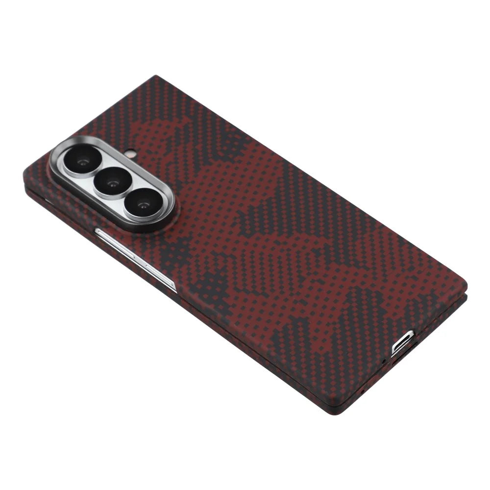 For Samsung Galaxy Z Fold7 5G Magnetic Case Camouflage Pattern Aramid Fiber Phone Cover with Metal Lens Frame / Front Frame - 6