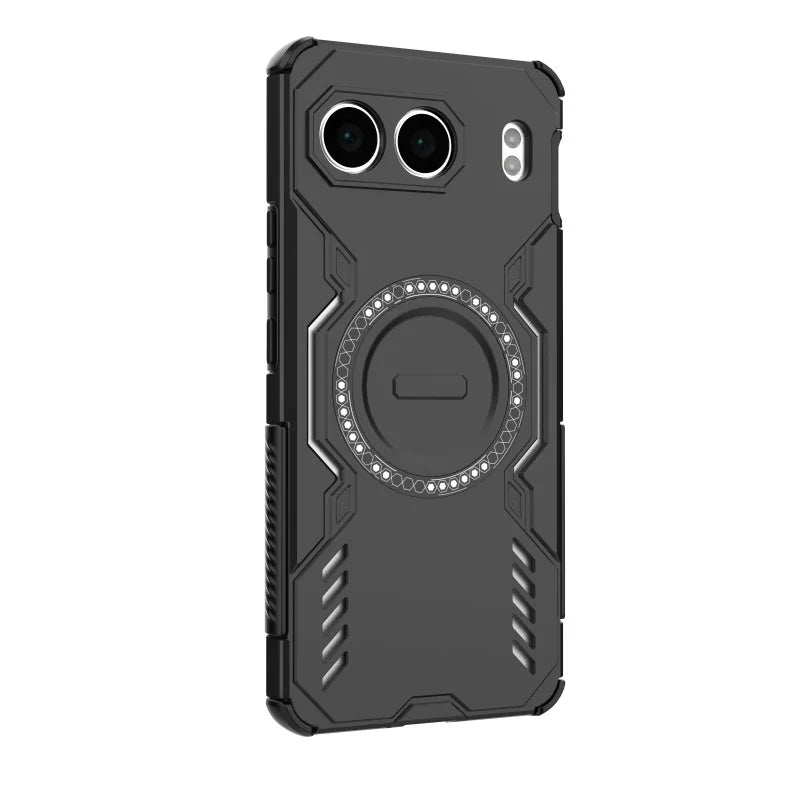 WANLONFENG For OnePlus Nord 4 Magnetic Case  DJ Series PC TPU Phone Cover with 2Pcs Tempered Glass Film - Black - 4