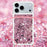 For iPhone 18 Pro / 17 Pro TPU Case Quicksand Phone Cover with Lanyard - Rose Gold / Hearts - 4