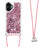 For iPhone 17 TPU Case Quicksand Phone Cover with Lanyard - Rose Gold / Hearts - 3