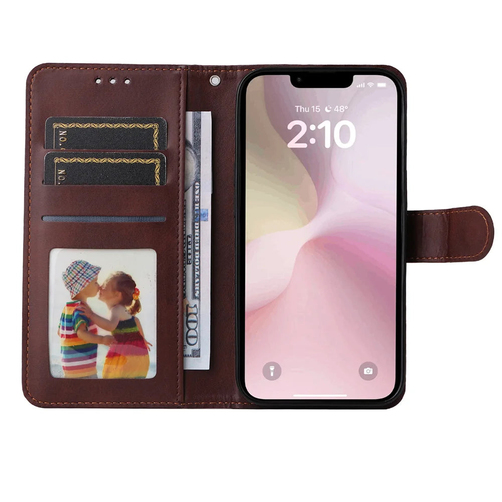 ENKAY HAT PRINCE For iPhone 17e / 16e PU Leather Wallet Case   Phone Stand Cover with Tempered Glass - Pink - 3