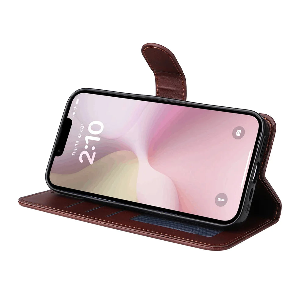 ENKAY HAT PRINCE For iPhone 17e / 16e PU Leather Wallet Case   Phone Stand Cover with Tempered Glass - Pink - 6