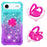 For iPhone Air TPU Case with Kickstand Gradiant Quicksand Shockproof Cover - Sky Blue+Purple - 2