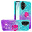 For iPhone 17 TPU Case with Kickstand Gradiant Quicksand Shockproof Cover - Sky Blue+Purple - 1