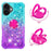 For iPhone 17 TPU Case with Kickstand Gradiant Quicksand Shockproof Cover - Sky Blue+Purple - 2