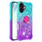For iPhone 17 TPU Case with Kickstand Gradiant Quicksand Shockproof Cover - Sky Blue+Purple - 3