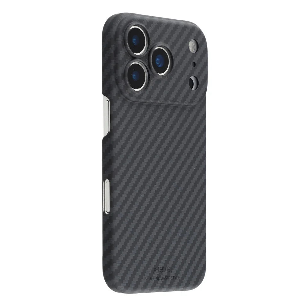 X-LEVEL For iPhone 17 Pro Magnetic Case Carbon Fiber Texture Ultra-Thin PC Hard Phone Cover - 1