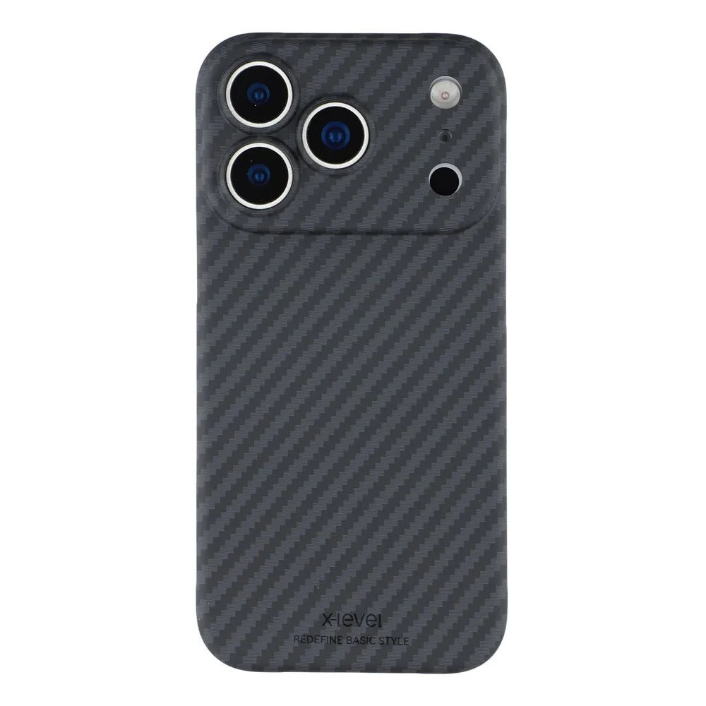 X-LEVEL For iPhone 17 Pro Magnetic Case Carbon Fiber Texture Ultra-Thin PC Hard Phone Cover - 3