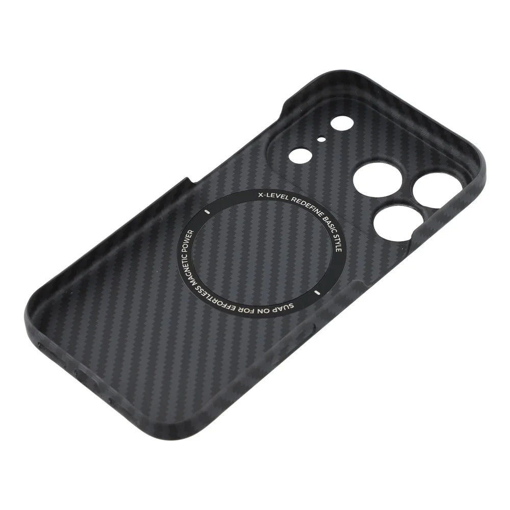 X-LEVEL For iPhone 17 Pro Magnetic Case Carbon Fiber Texture Ultra-Thin PC Hard Phone Cover - 6