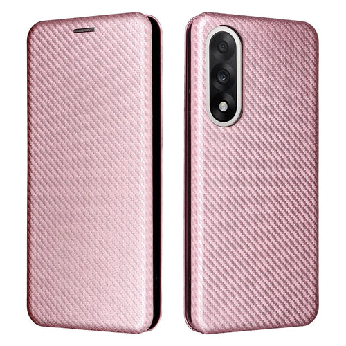 For OnePlus Ace 5 Ultra 5G / Nord 5 5G Case Carbon Fiber Texture Drop-Proof PU Leather Phone Cover - Rose Gold - 1