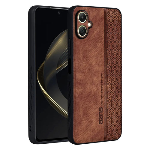 AZNS For Samsung Galaxy A08 5G / A08 4G / A07 5G / A07 4G Case Protective PU Leather Covered TPU Phone Shell - Brown - 1