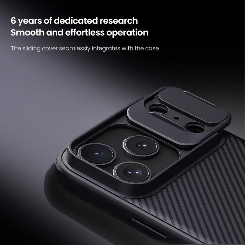NILLKIN Camshield Pro Series for iPhone 18 Pro / 17 Pro Case PC + TPU Slide Camera Lid Phone Cover - Black - 6